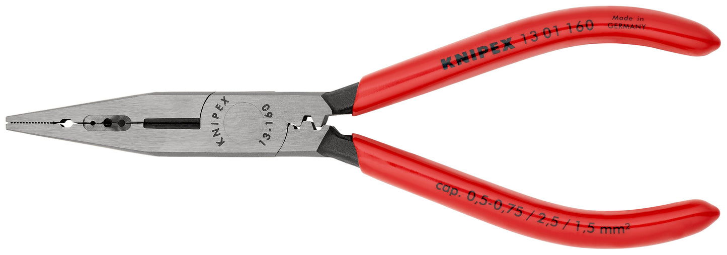 KNIPEX 13 01 160 SB Pinza de electricista con mangos de plástico pavonada 160 mm (6.25″)
