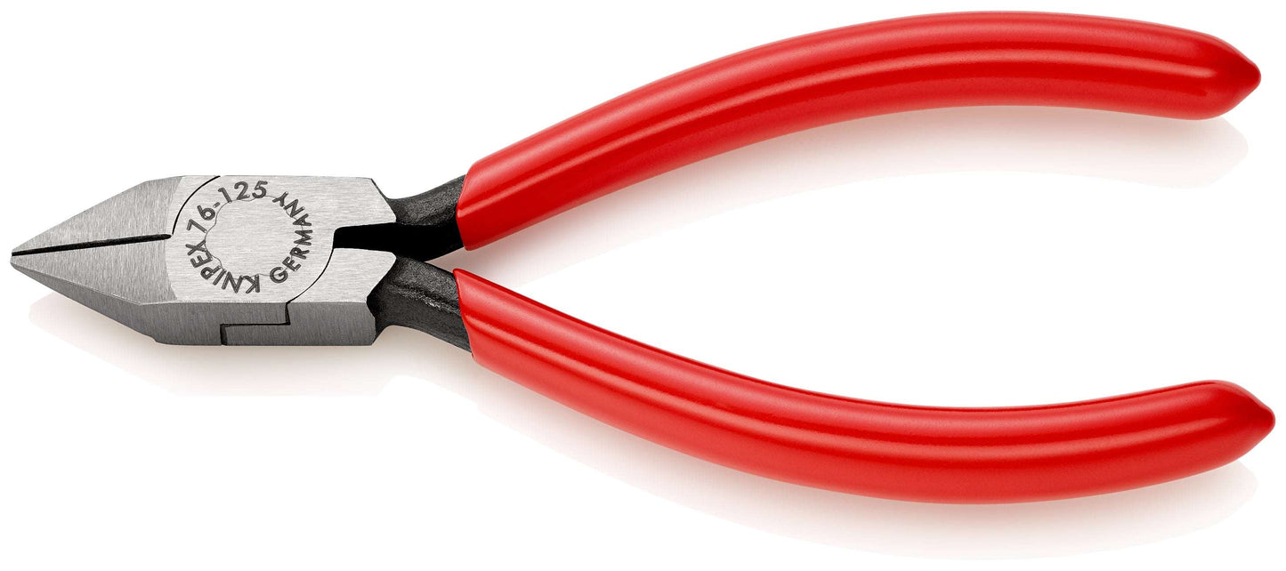 KNIPEX 76 81 125 Pinzas de corte diagonal Para electromecánica con mangos de plástico acabado pavonado 125 mm