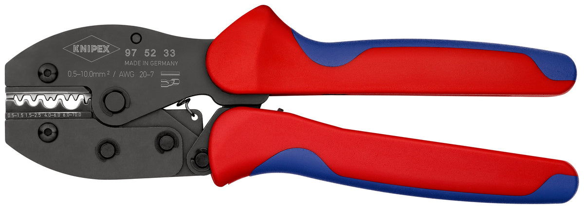 KNIPEX 97 52 33 SB PreciForce© Pinzas para engarzar terminales con mangos en dos componentes bruñido 220 mm