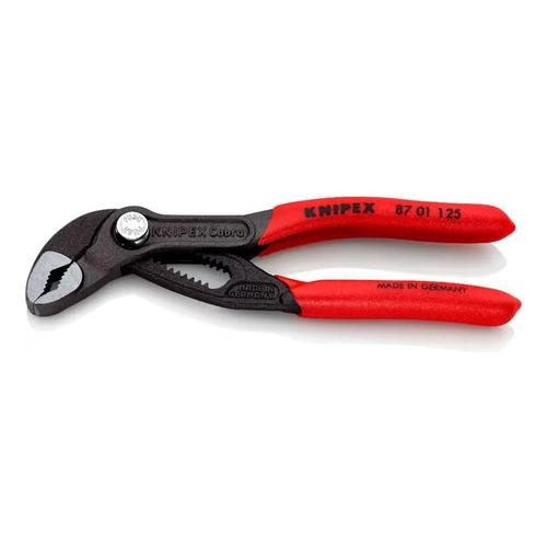 KNIPEX 87 01 125 Pinza de extensión pico de loro Cobra con mangos de plástico pavonada 125 mm (5'')