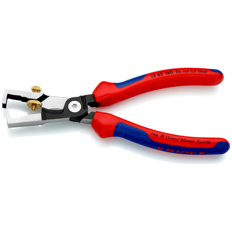 KNIPEX 13 62 180 Pinza pelacables con tijera cortacables StriX con mangos ergonómicos pavonada 180 mm (7.25″)