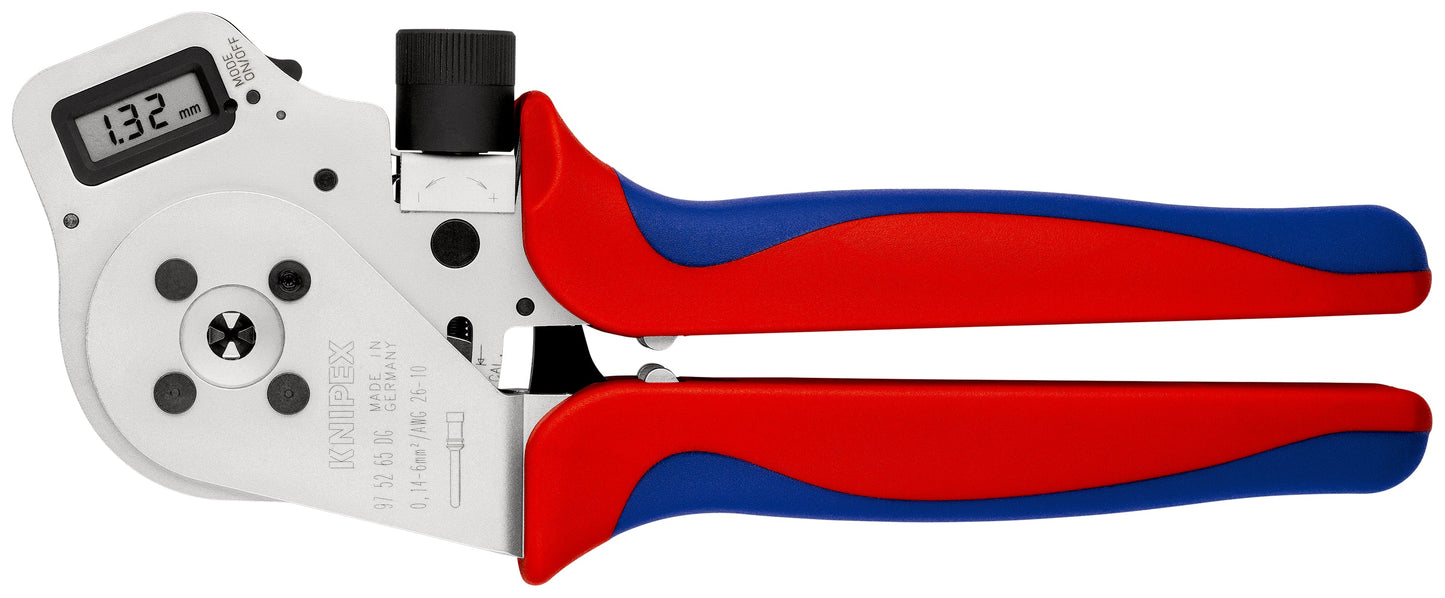 KNIPEX 97 52 65 DG Pinza para ponchar terminales girados con mangos en dos componentes cromado 250 mm