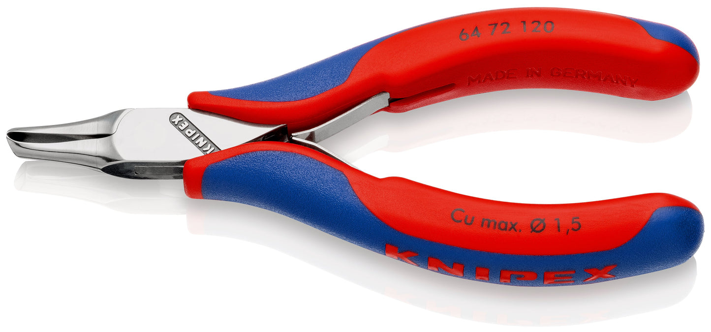 KNIPEX 64 72 120 Pinza de corte frontal tipo oblicuo para electrónica con mangos ergonómicos pulida 120 mm (4.75'')