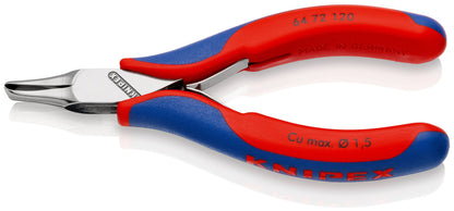 KNIPEX 64 72 120 Pinza de corte frontal tipo oblicuo para electrónica con mangos ergonómicos pulida 120 mm (4.75'')