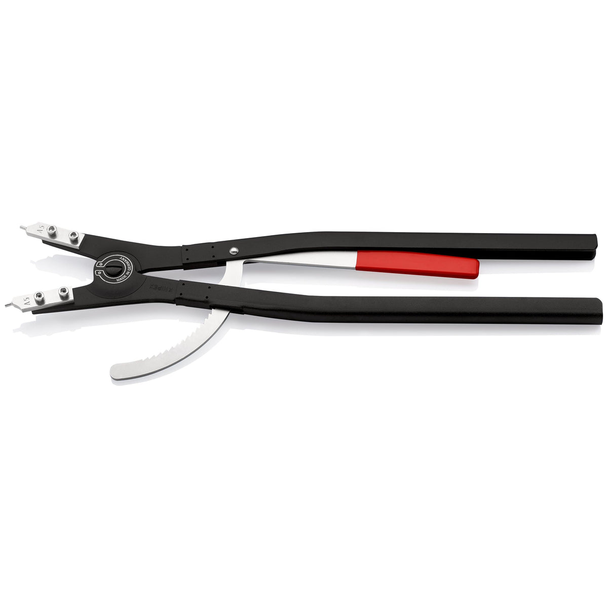 KNIPEX 46 10 A5 Pinza para anillos de retención exteriores grandes con puntas rectas mangos sin recubrimiento pintura pulverizada negra  560 mm (22'')