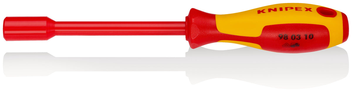 KNIPEX 98 03 10 Desarmador hexagonal tipo dado aislado 10 mm con mango ergonómico 1000V bruñido 237 mm (9.25'')