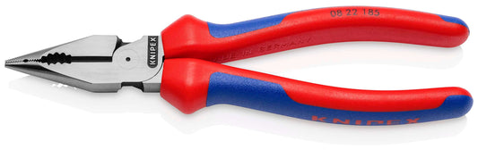 KNIPEX 08 22 185 SB Pinza universal de punta fina con mangos ergonómicos pavonada 185 mm (7.25″)