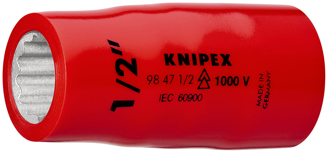 KNIPEX 98 47 9/16″ Dado doble hexagonal aislado 1000V de 9/16'' para cuadradillo de 1/2'' 55 mm