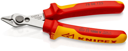 KNIPEX 78 06 125 SB Electronic Super Knips© VDE aislados con mangos en dos componentes, según norma VDE 125 mm
