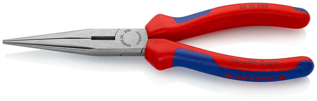 KNIPEX 26 12 200 SB Pinza de punta larga con filos de corte con mangos ergonómicos pavonada 200 mm (8″)