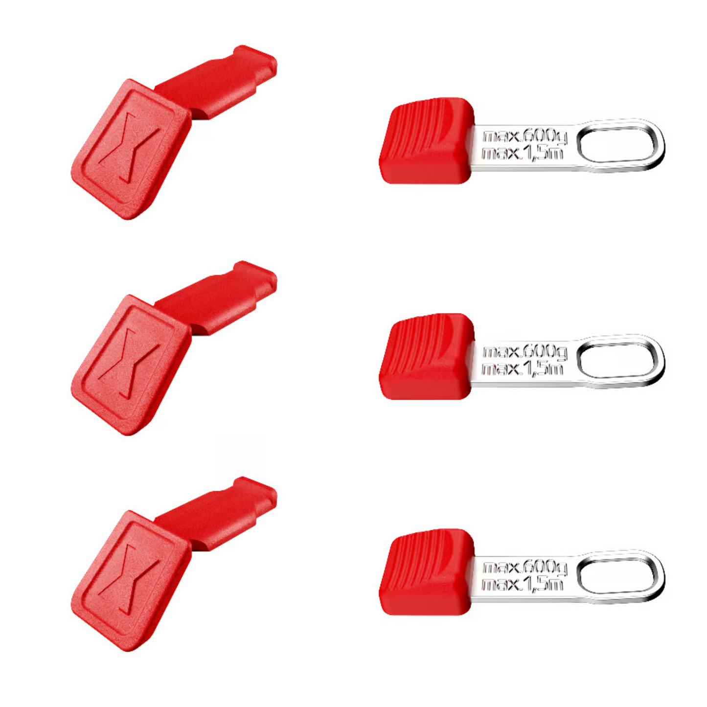 KNIPEX 00 63 06 TCR Kit de clips para sujeción de herramientas + clips clasificados por colores rojos (3 piezas de cada uno)