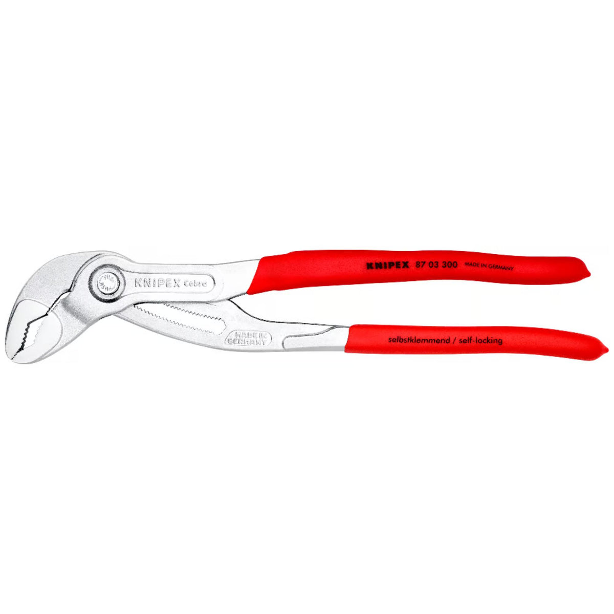 KNIPEX 87 03 300 SB Pinza de extensión pico de loro Cobra con mangos de plástico cromada 300 mm (12'')