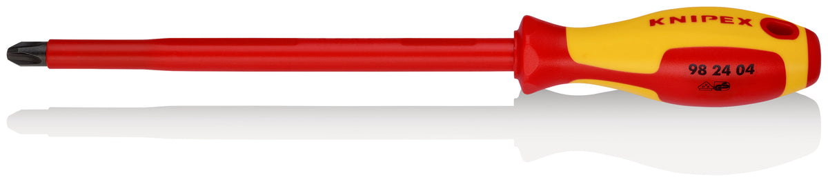 KNIPEX 98 24 04 Desarmador de cruz Phillips aislado PH4 con mango ergonómico 1000V bruñido 320 mm (12.5'')
