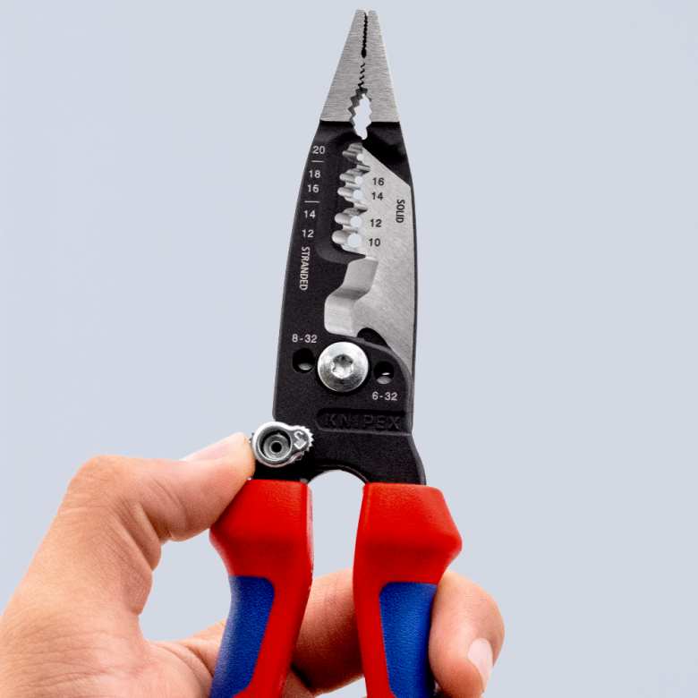 KNIPEX 13 72 8 Pinza pelacables multifunción versión americana con mangos ergonómicos pavonada 200 mm (8″)