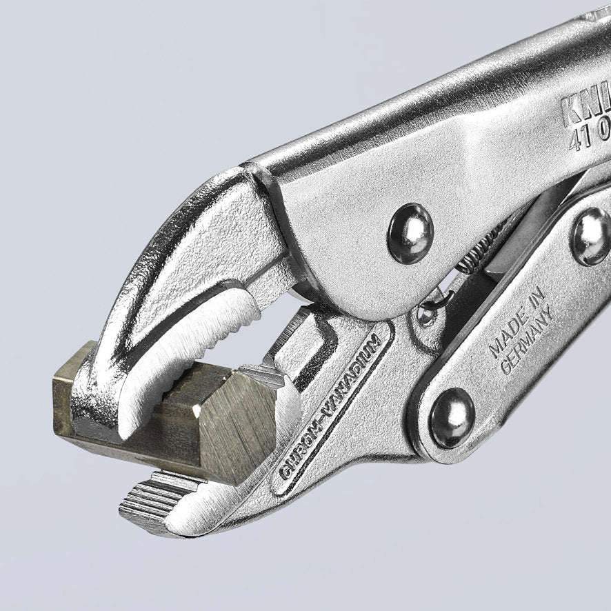 KNIPEX 41 04 180 Pinza de presión con mordaza redonda mangos sin recubrimiento galvanizada 180 mm (7.25'')