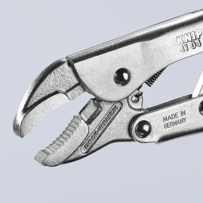KNIPEX 41 04 180 Pinza de presión con mordaza redonda mangos sin recubrimiento galvanizada 180 mm (7.25'')
