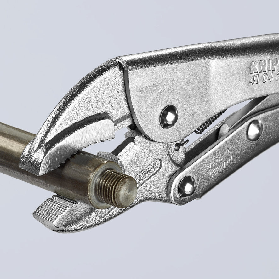 KNIPEX 41 04 250 SB Pinza de presión con mordaza redonda mangos sin recubrimiento galvanizada 250 mm (10'')