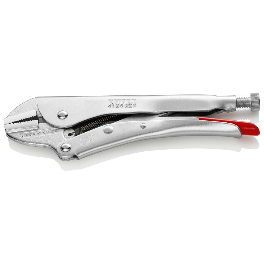 KNIPEX 41 24 225 Pinza de presión con mordaza recta mangos sin recubrimiento galvanizada 225 mm (9'')