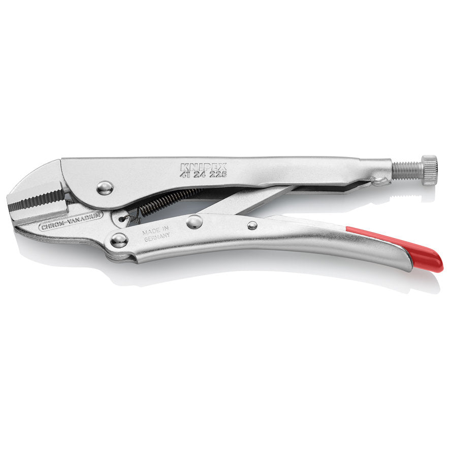 KNIPEX 41 24 225 Pinza de presión con mordaza recta mangos sin recubrimiento galvanizada 225 mm (9'')