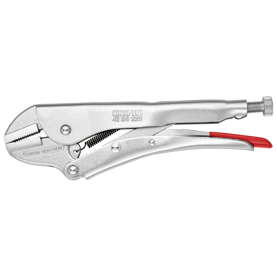 KNIPEX 41 24 225 Pinza de presión con mordaza recta mangos sin recubrimiento galvanizada 225 mm (9'')