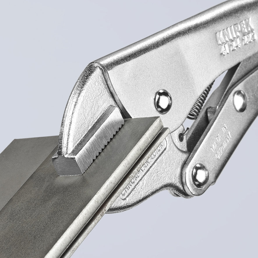 KNIPEX 41 24 225 Pinza de presión con mordaza recta mangos sin recubrimiento galvanizada 225 mm (9'')