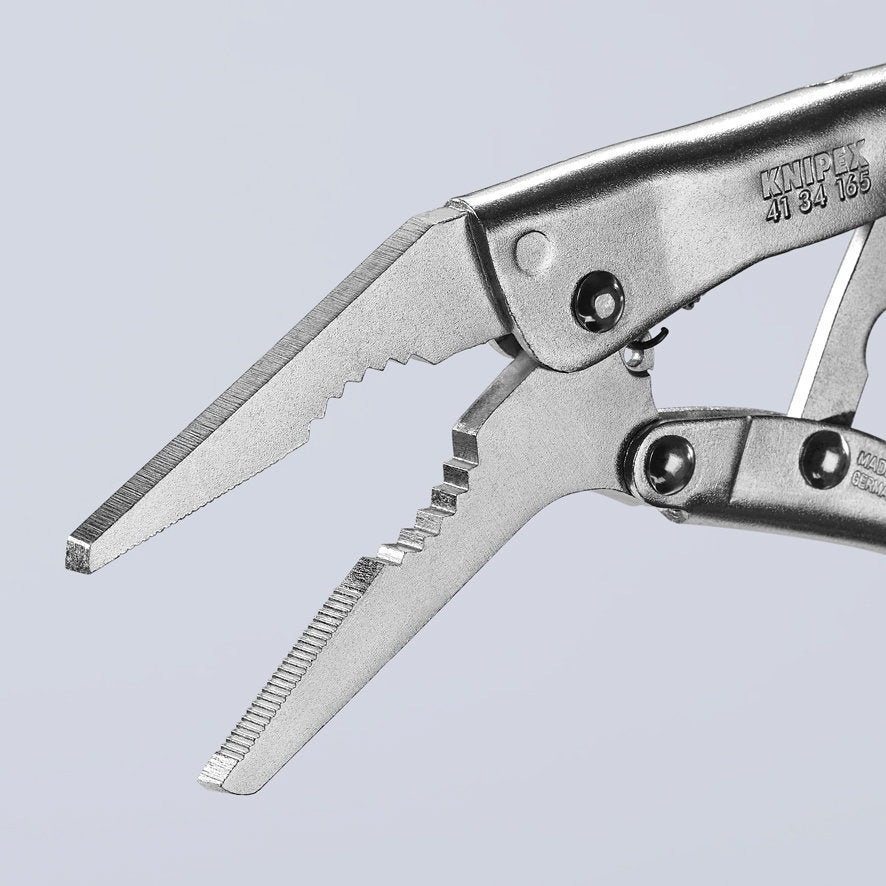 KNIPEX 41 34 165 Pinza de presión de punta larga mangos sin recubrimiento galvanizada 165 mm (6.5'')