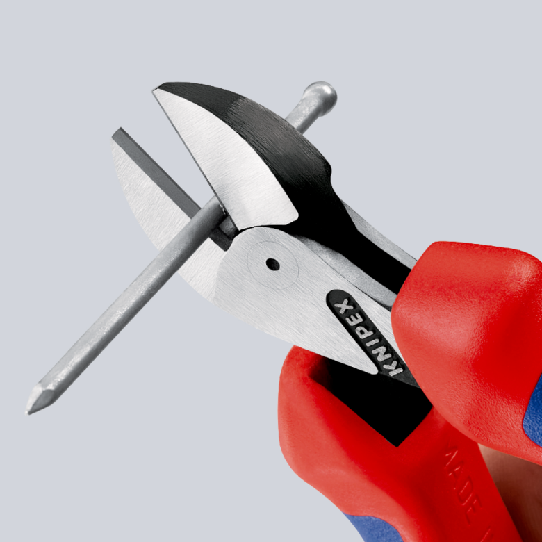 KNIPEX 73 05 160 SB Pinza de corte diagonal compacta X-Cut de alta palanca con mangos ergonómicos cromada 160 mm (6.25'')