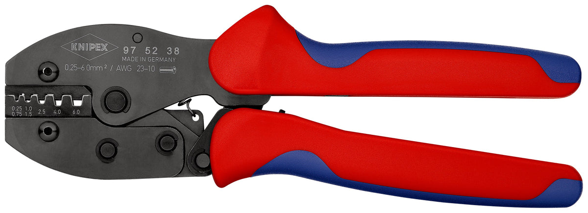 KNIPEX 97 52 38 SB PreciForce© Pinzas para engarzar terminales con mangos en dos componentes bruñido 220 mm