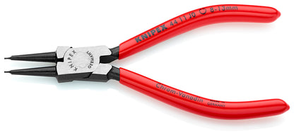 KNIPEX 44 11 J0 SB Pinza para anillos de retención interiores en taladros recubierto de plástico acabado pavonado 140 mm