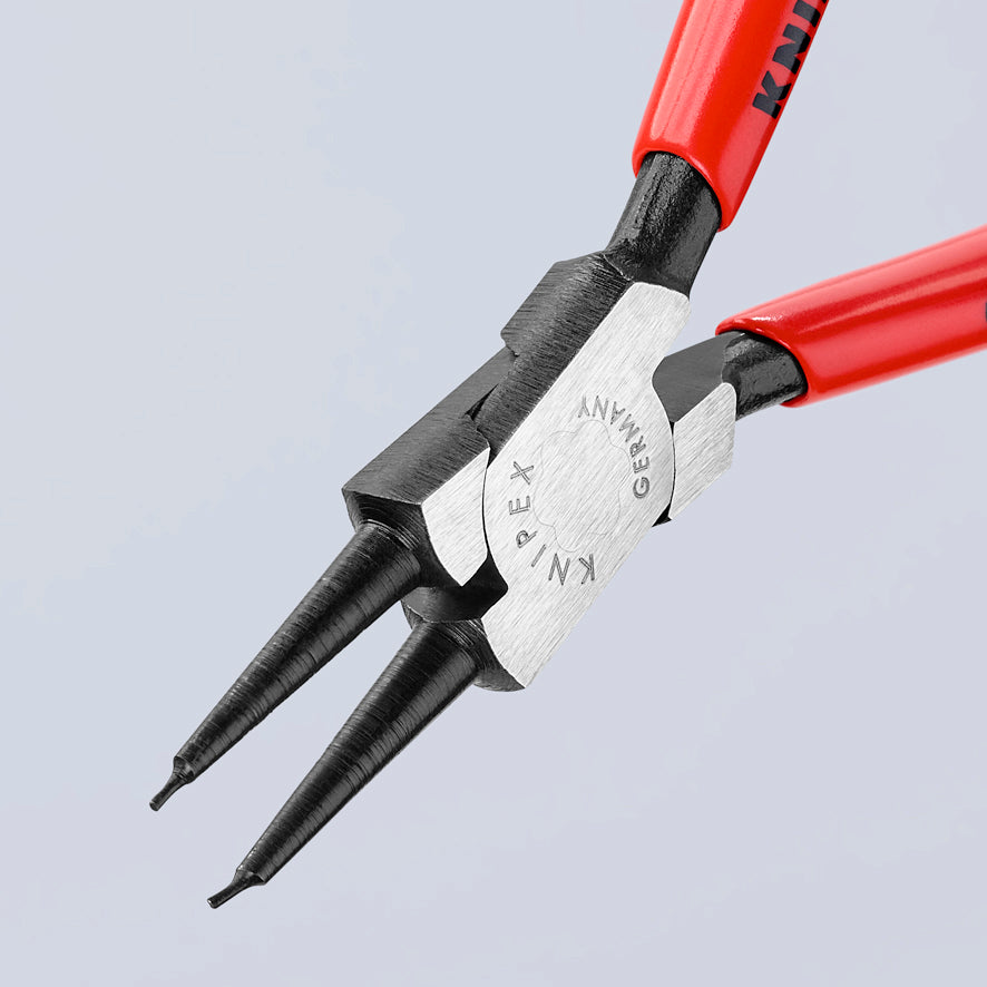 KNIPEX 44 11 J0 SB Pinza para anillos de retención interiores en taladros recubierto de plástico acabado pavonado 140 mm