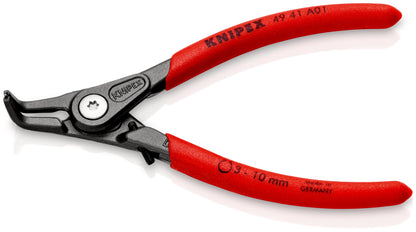 KNIPEX 49 41 A01 Pinza para anillos de retención exteriores con limitador y puntas ángulo 90° con mangos de plástico pavonada 130 mm (5'')