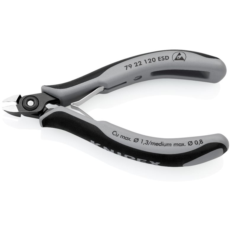 KNIPEX 79 22 120 ESD Pinzas de precisión de corte diagonal para electrónica ESD 120 mm