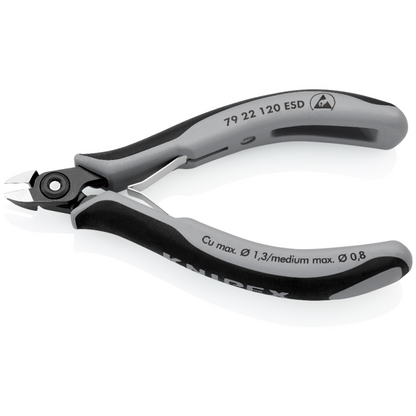 KNIPEX 79 22 120 ESD Pinzas de precisión de corte diagonal para electrónica ESD 120 mm