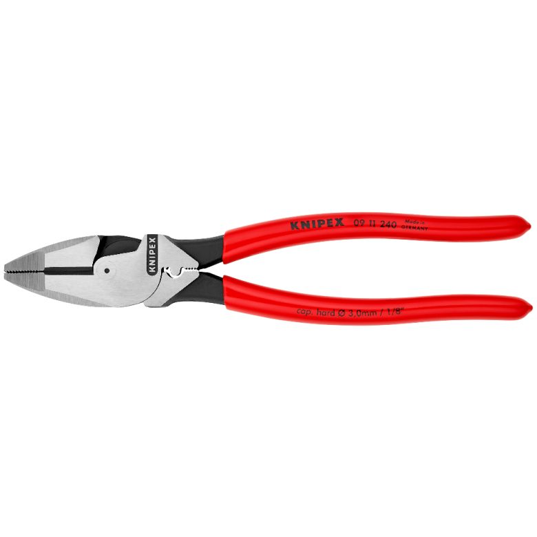KNIPEX 09 11 240 SB Pinza de electricista mod. americano con mangos de plástico pavonada 240 mm (9.5″)