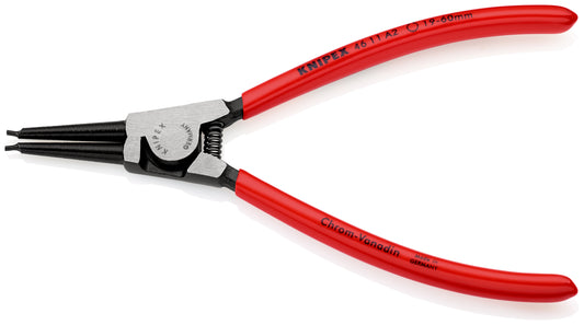 KNIPEX 46 11 A2 Pinza para arandelas para arandelas exteriores de ejes recubiertos de plástico Negro atramentado 180 mm