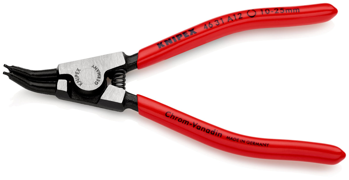 KNIPEX 46 31 A12 Pinza para anillos de retención exteriores con puntas ángulo 45° con mangos de plástico pavonada 130 mm (5'')