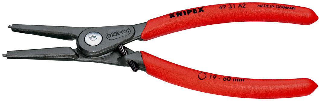 KNIPEX 49 31 A2 Pinza de precisión para anillos de retención Para anillos de retención exteriores de ejes Con protección contra la sobreexpansión recubiertos de plástico antideslizante acabado pavonado 180 mm