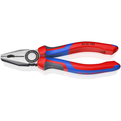 KNIPEX 03 02 180 SB Pinza universal con mangos ergonómicos pavonada 180 mm (7.25″)