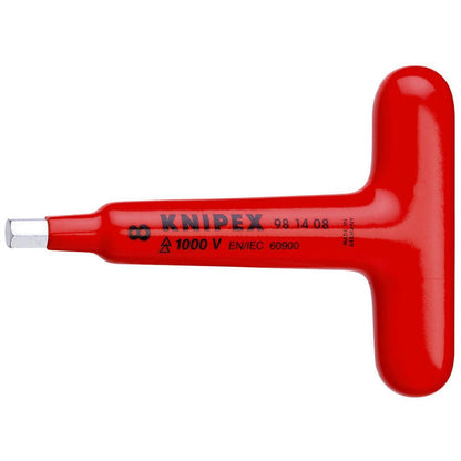 KNIPEX 98 14 08 Llave allen aislada 8 mm con mango en forma de T 1000V 120 mm (4.5'')