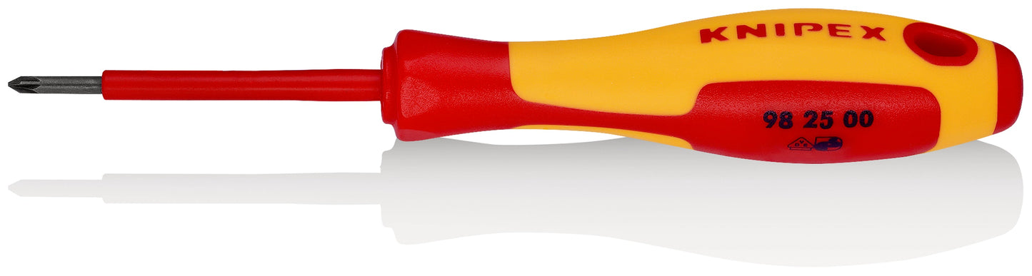 KNIPEX 98 25 00 Desarmador de cruz Pozidriv aislado PZ0 con mango ergonómico 1000V bruñido 162 mm (6.25'')