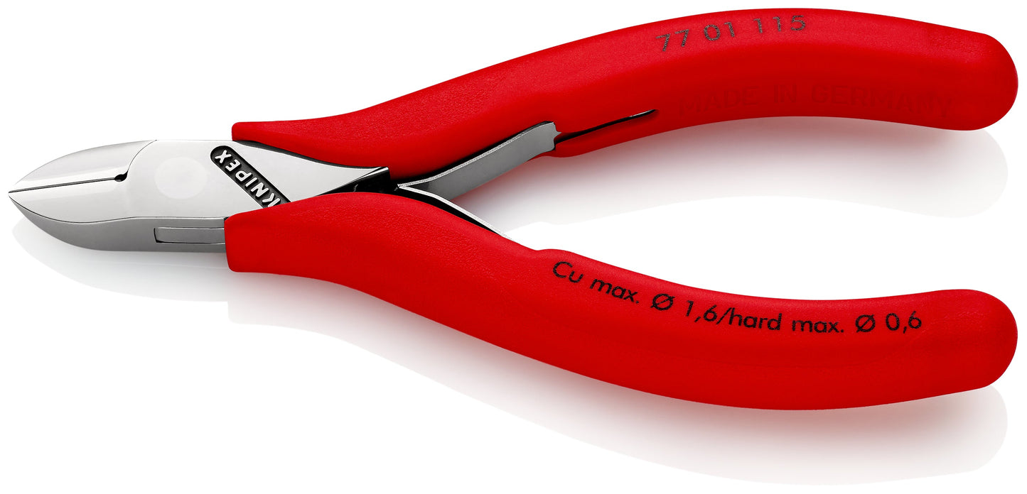 KNIPEX 77 01 115 Pinza de corte diagonal para electrónica con mangos de plástico 115 mm