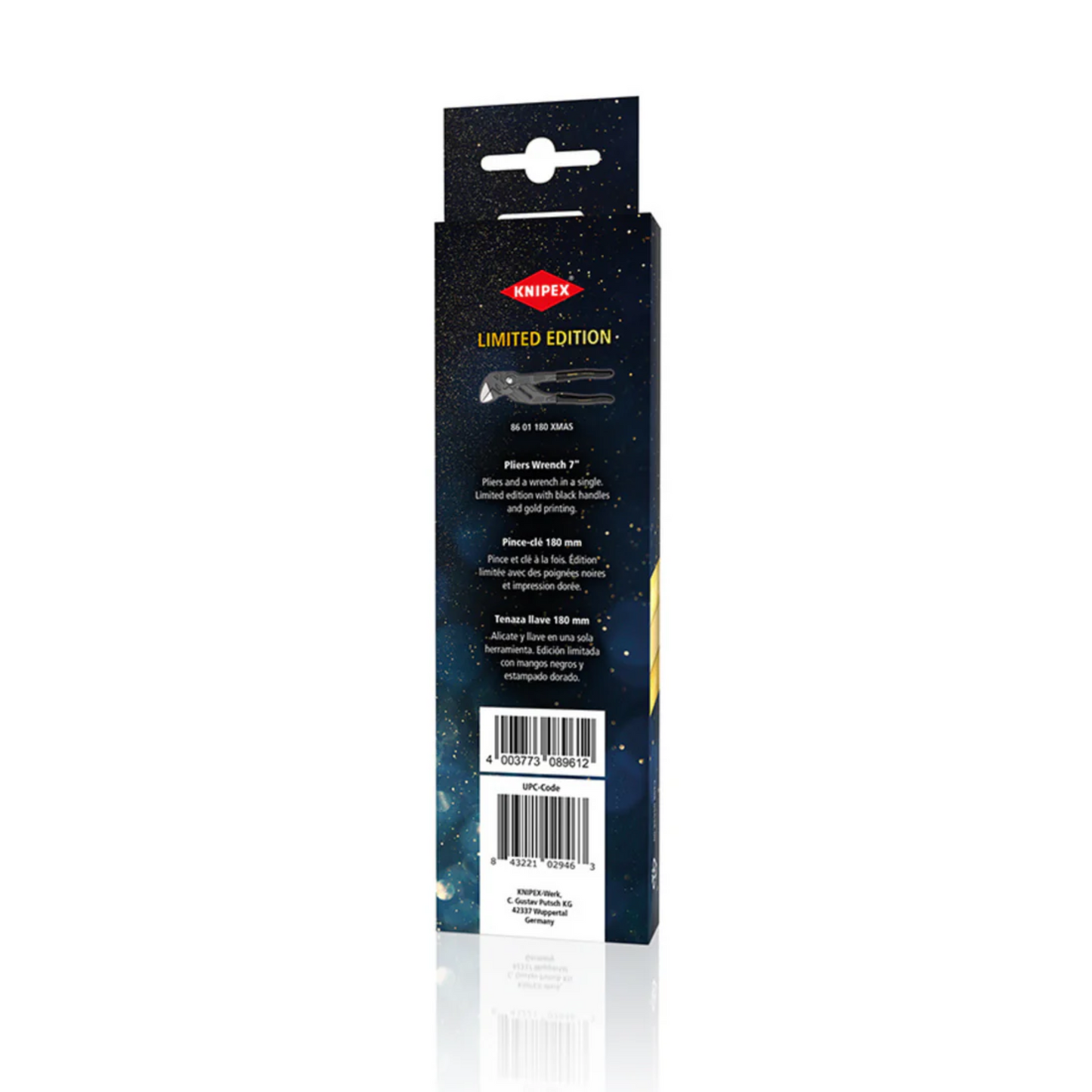 KNIPEX 86 01 180 XMAS Pinza de extensión y llave en una sola herramienta 180 mm (7 1/4″) XMAS 2023 - Edición limitada