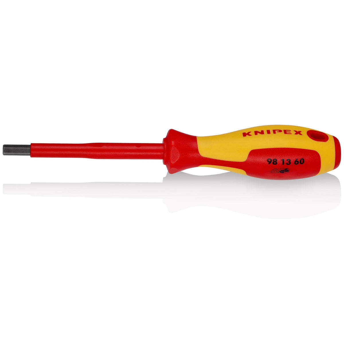KNIPEX 98 13 60 Desarmador allen aislado 6 mm con mango ergonómico 1000V bruñido 212 mm (8'')