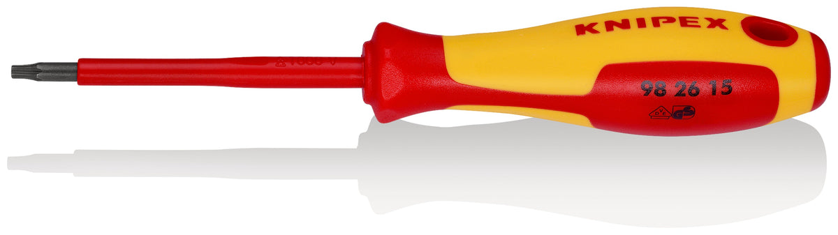 KNIPEX 98 26 15 Desarmador Torx aislado TX15 con mango ergonómico 1000V bruñido 185 mm (7.25'')