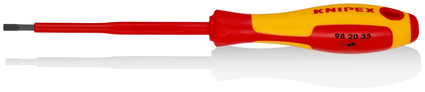 KNIPEX 98 20 35 Desarmador plano aislado con mango ergonómico 1000V bruñido 202 mm (8'')