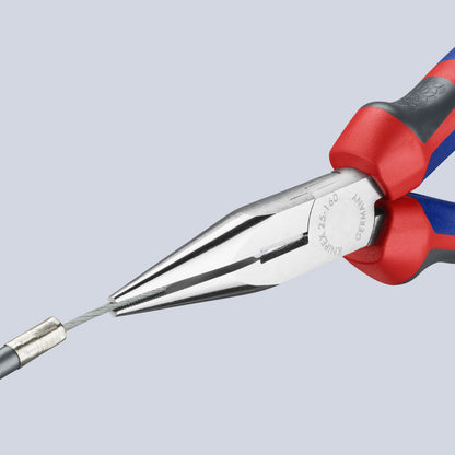 KNIPEX 25 05 160 Pinza de punta larga con filos de corte con mangos ergonómicos cromada 160 mm (6.25″)