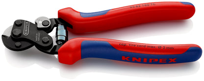 KNIPEX 95 62 160 TC Cortacables para cable trenzado acerado con mangos en dos componentes bruñido 160 mm
