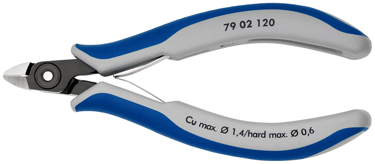 KNIPEX 79 02 120 Pinzas de precisión de corte diagonal para electrónica con mangos en dos componentes bruñido 120 mm
