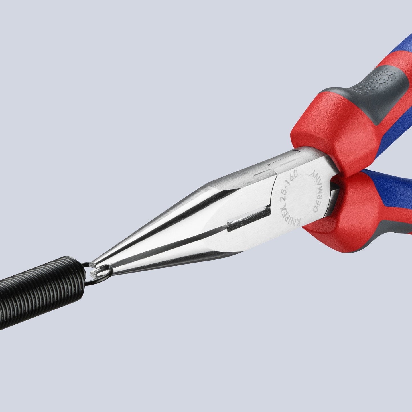 KNIPEX 25 05 160 Pinza de punta larga con filos de corte con mangos ergonómicos cromada 160 mm (6.25″)