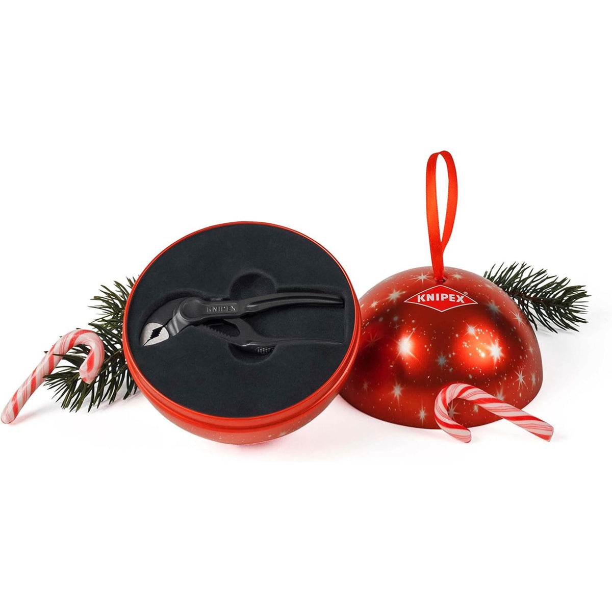 KNIPEX 87 00 100 XMAS Pinza de extensión pico de loro Cobra XS mangos sin recubrimiento pavonada 100 mm (4'') y Esfera Navideña XMAS 2022  - Edición limitada